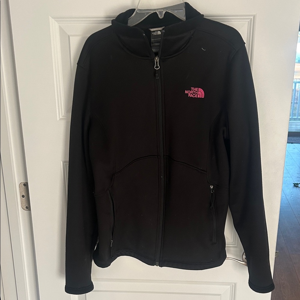 The North Face Women's Black Jacket with Pink Logo